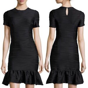 Opening Ceremony ‘Lotus’ Textured Flounce Hem Dress in Black Size Medium
